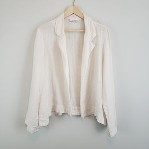 Bryn Walker Cream Open Front Linen Cardigan/Jacket